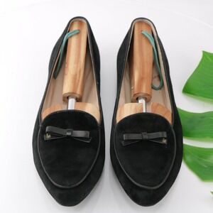 Louise Et Cie Shoes Womens Abriel Loafers Size 9.5 Black Suede Flats Slip On Bow